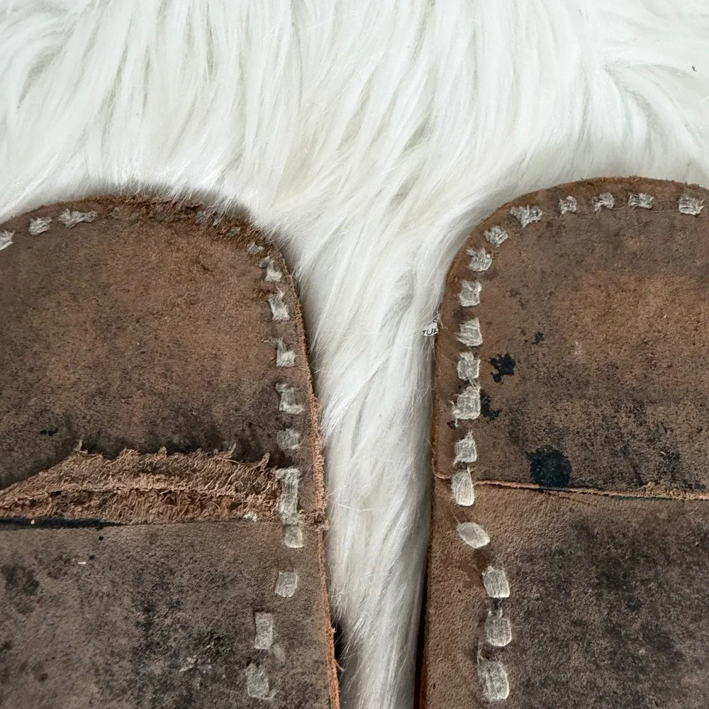 Mens Traditional Leather Kolhapuri Sandals Brown Ethnic T-Strap Chappals Size 50